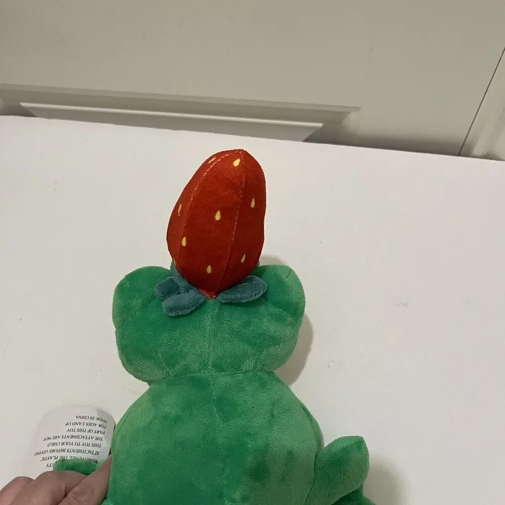 Ideal Toys Direct Green Frog with Strawberry on Head Plush 11